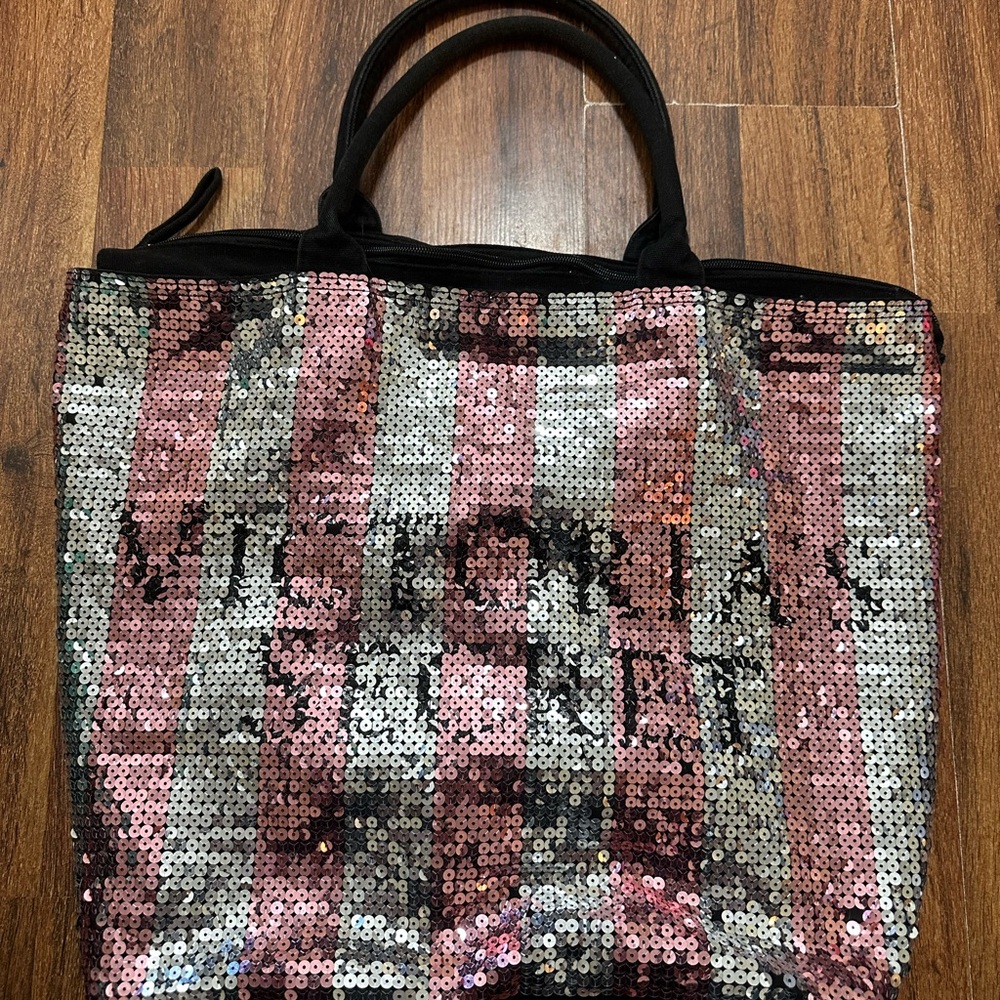 Victoria's Secret Pink and Black Glam Tote